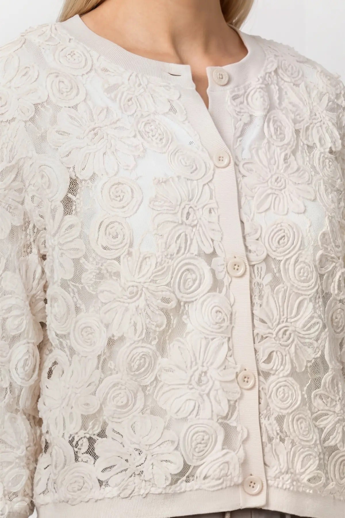Strickjacke - Spitze