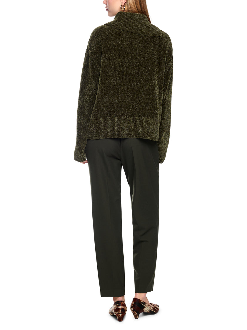 Rollkragenpullover - Chenille-Garn