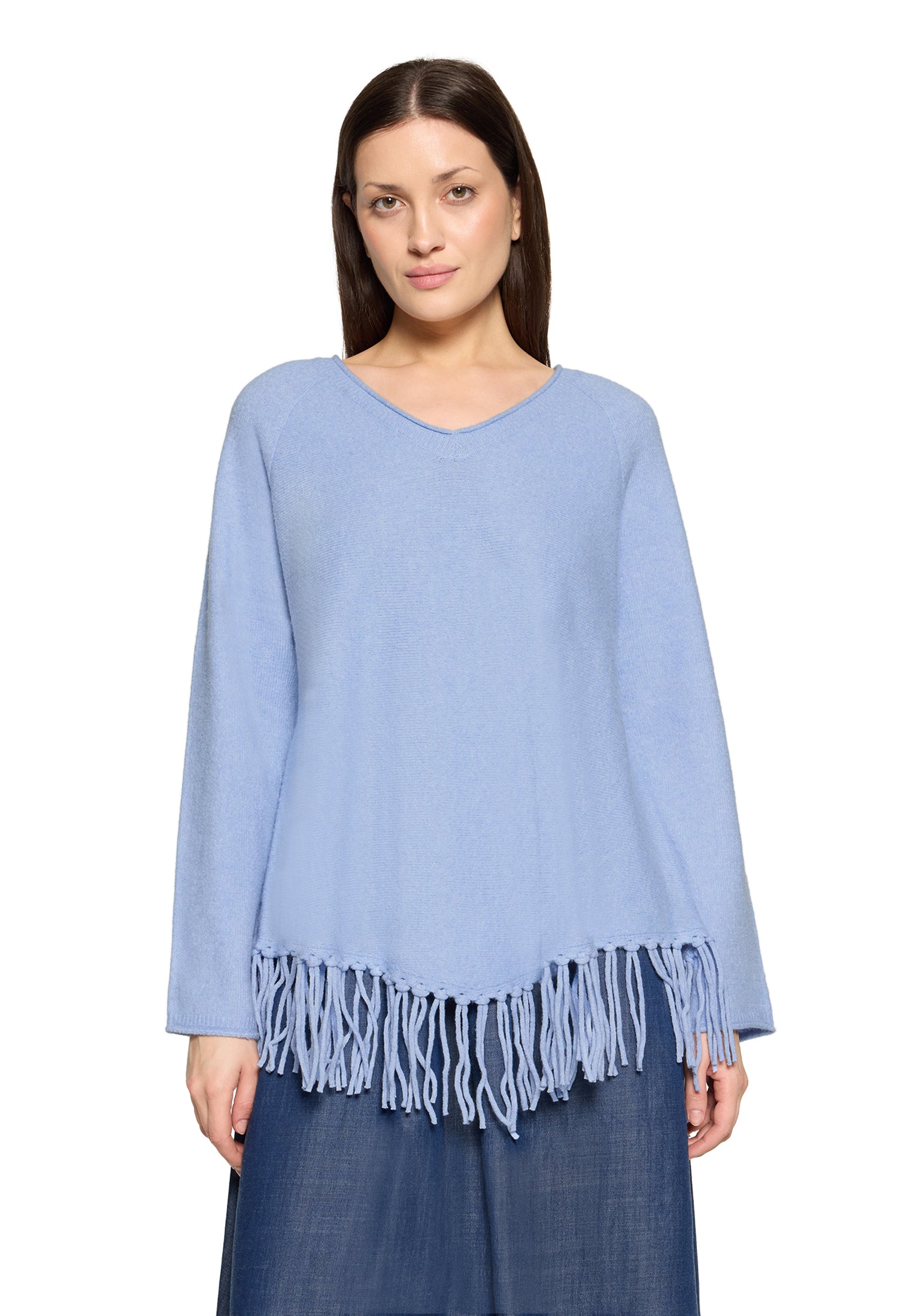 Strickpullover - Fransen