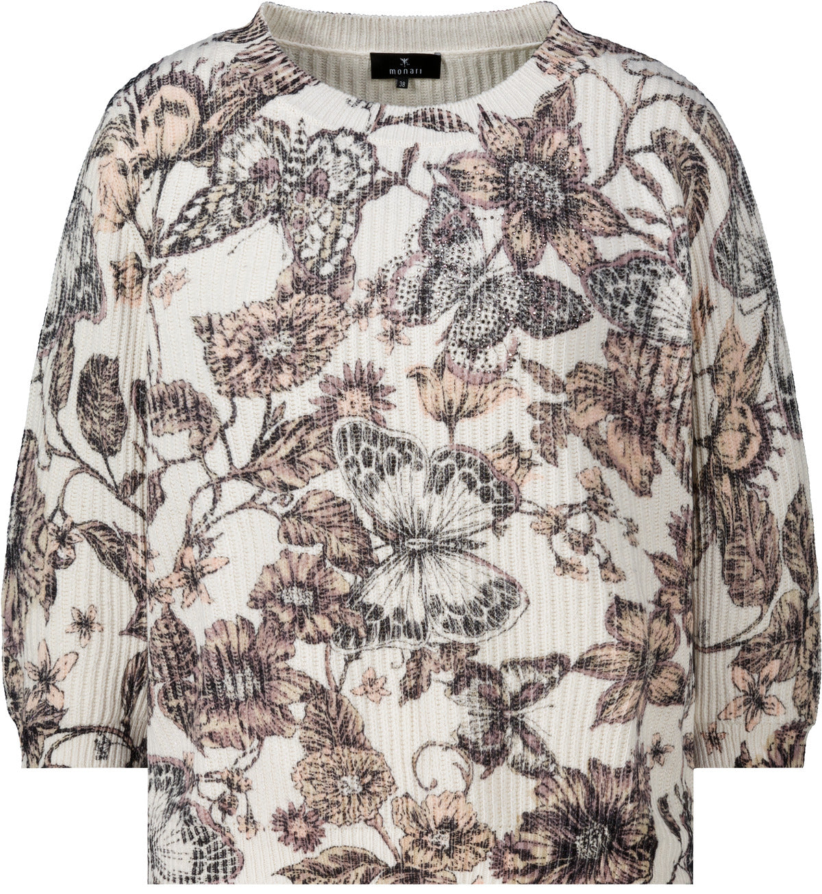 Strickpullover - Blumenmuster