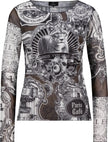 Langarmshirt - Emblem-Muster