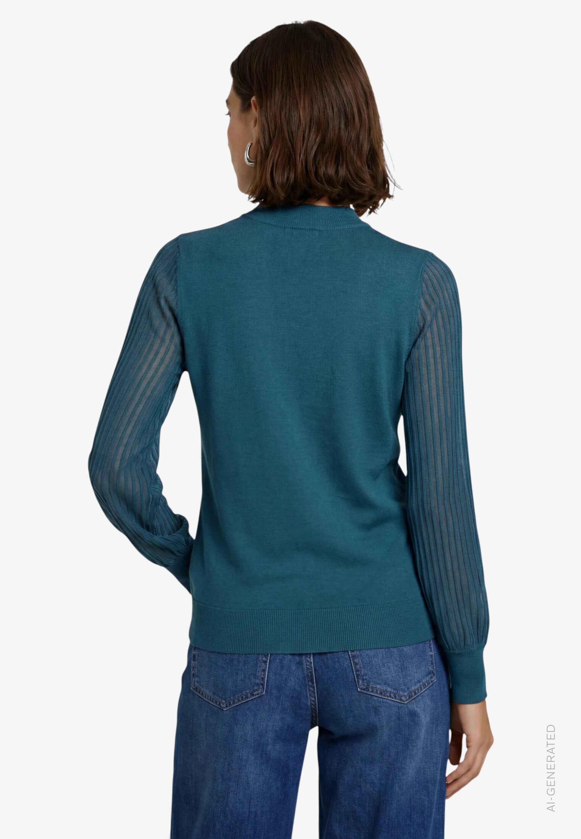 Strickpullover - transparente Ärmel