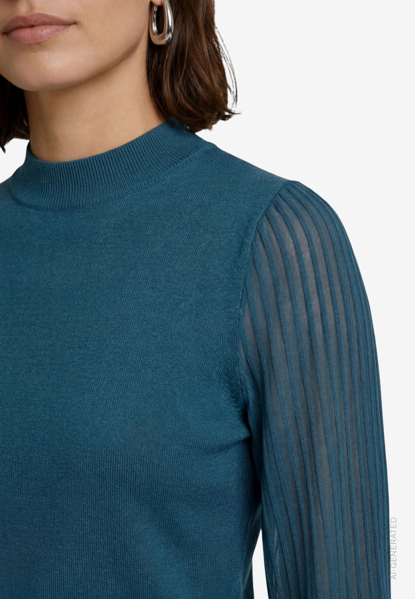 Strickpullover - transparente Ärmel