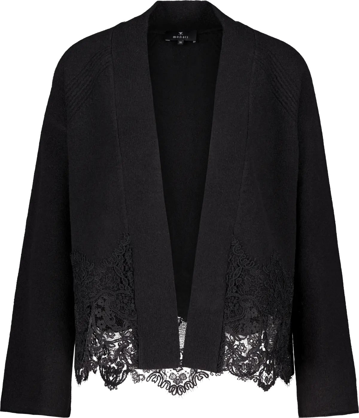 Strickjacke - Spitzenbesatz