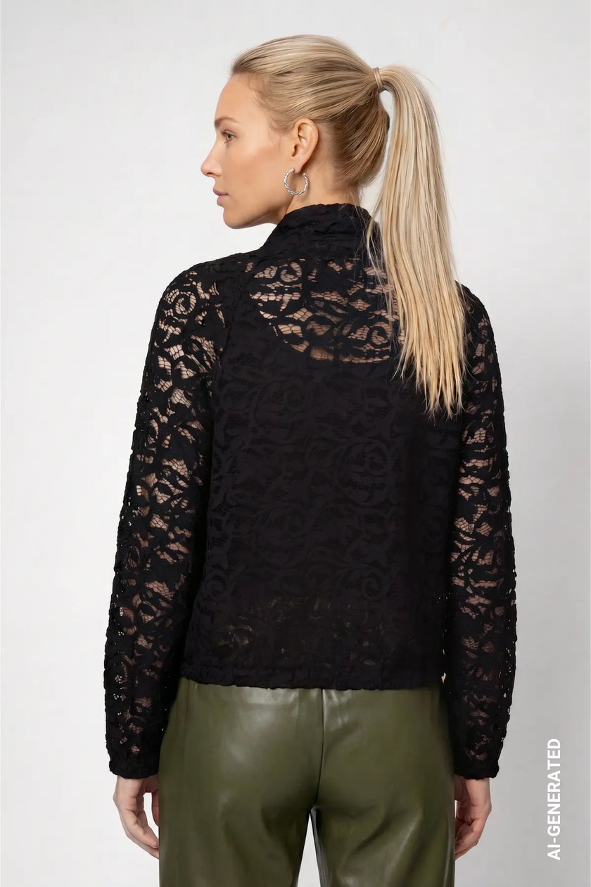 Strickjacke - Spitze