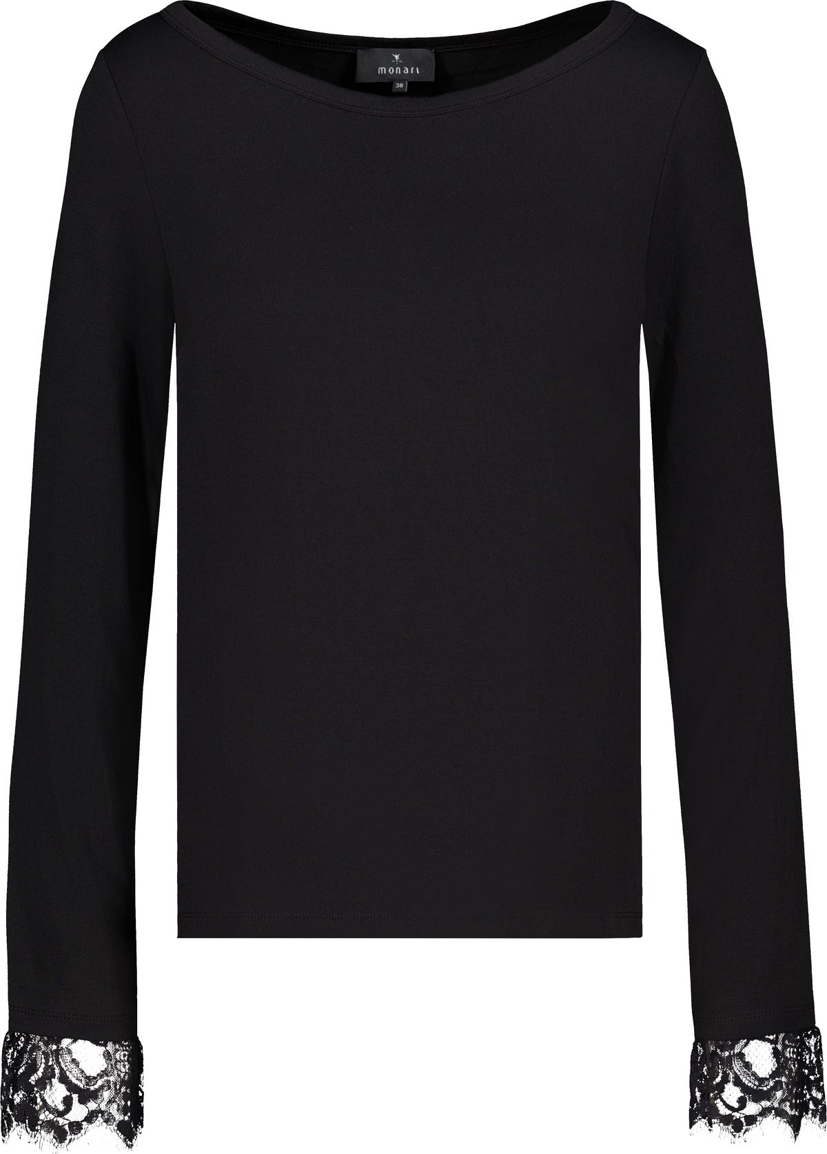 Langarmshirt mit Spitzenborte