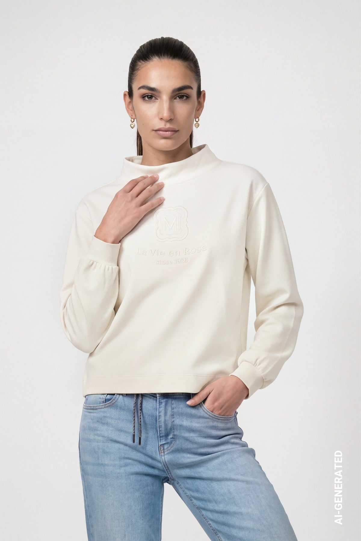 Sweatshirt - Stehkragen