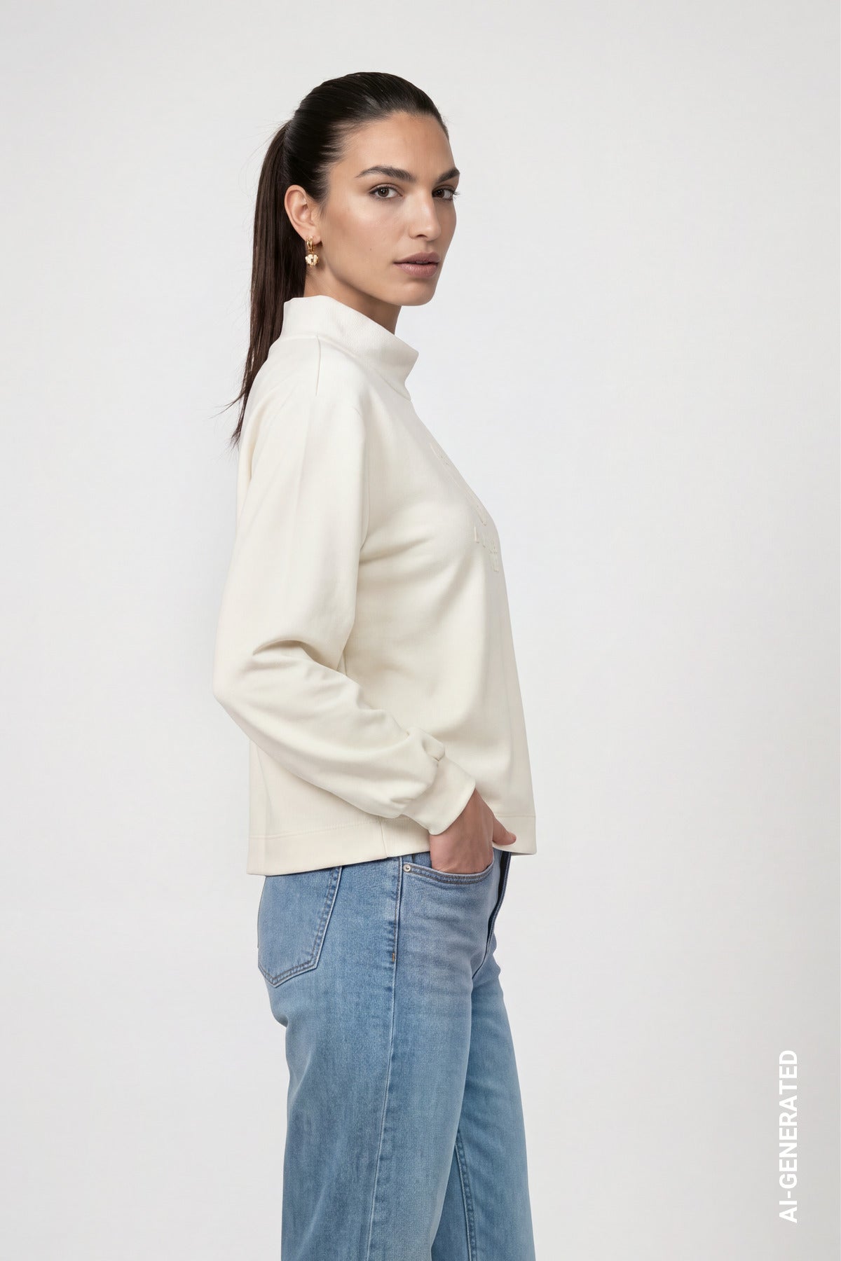 Sweatshirt - Stehkragen