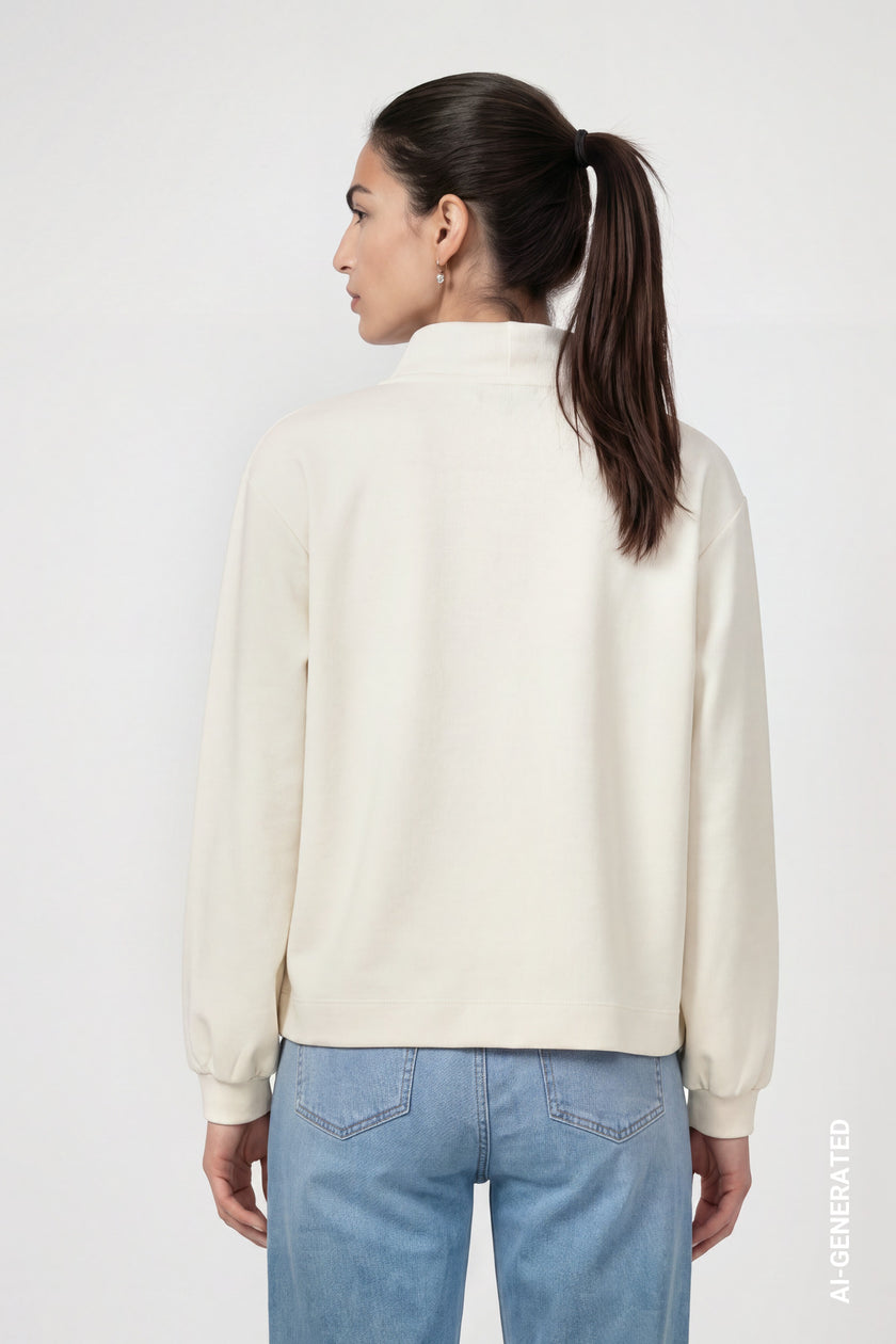 Sweatshirt - Stehkragen