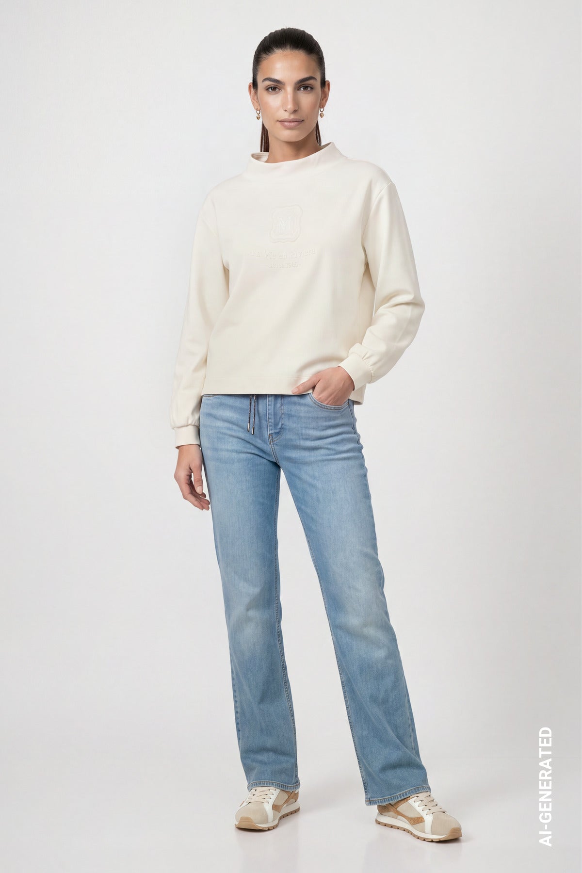 Sweatshirt - Stehkragen
