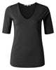 Round V-neck top