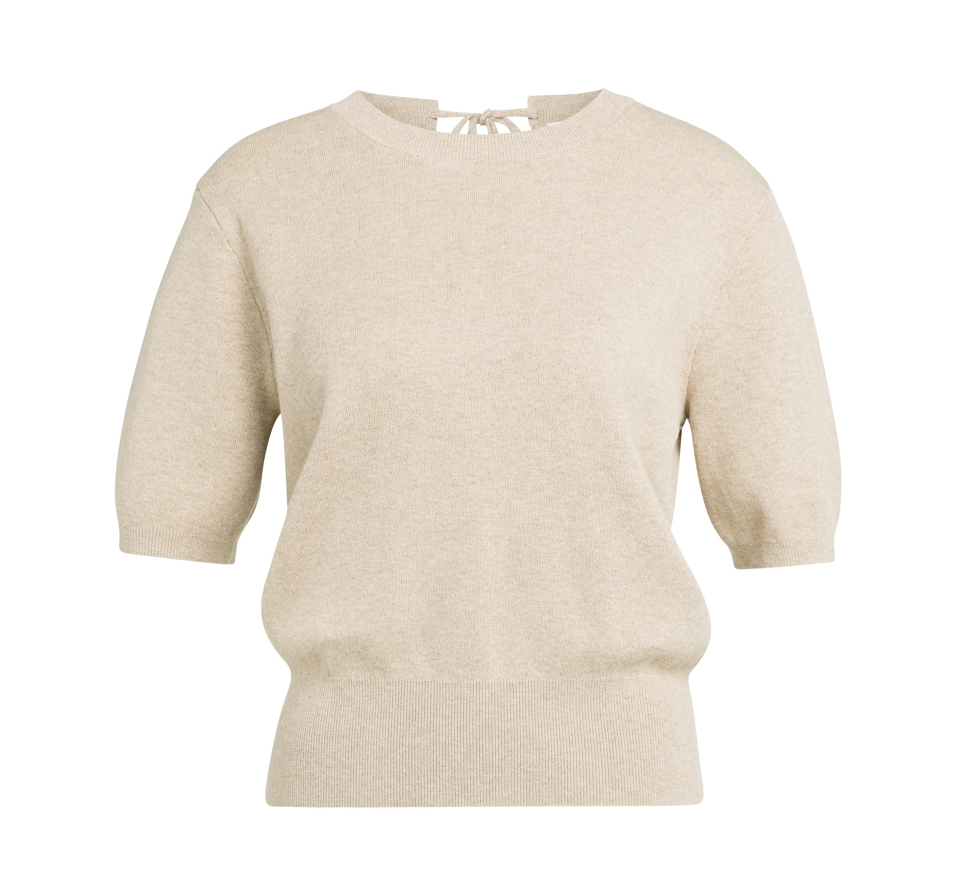 Kurzarmpullover mit offenem R?