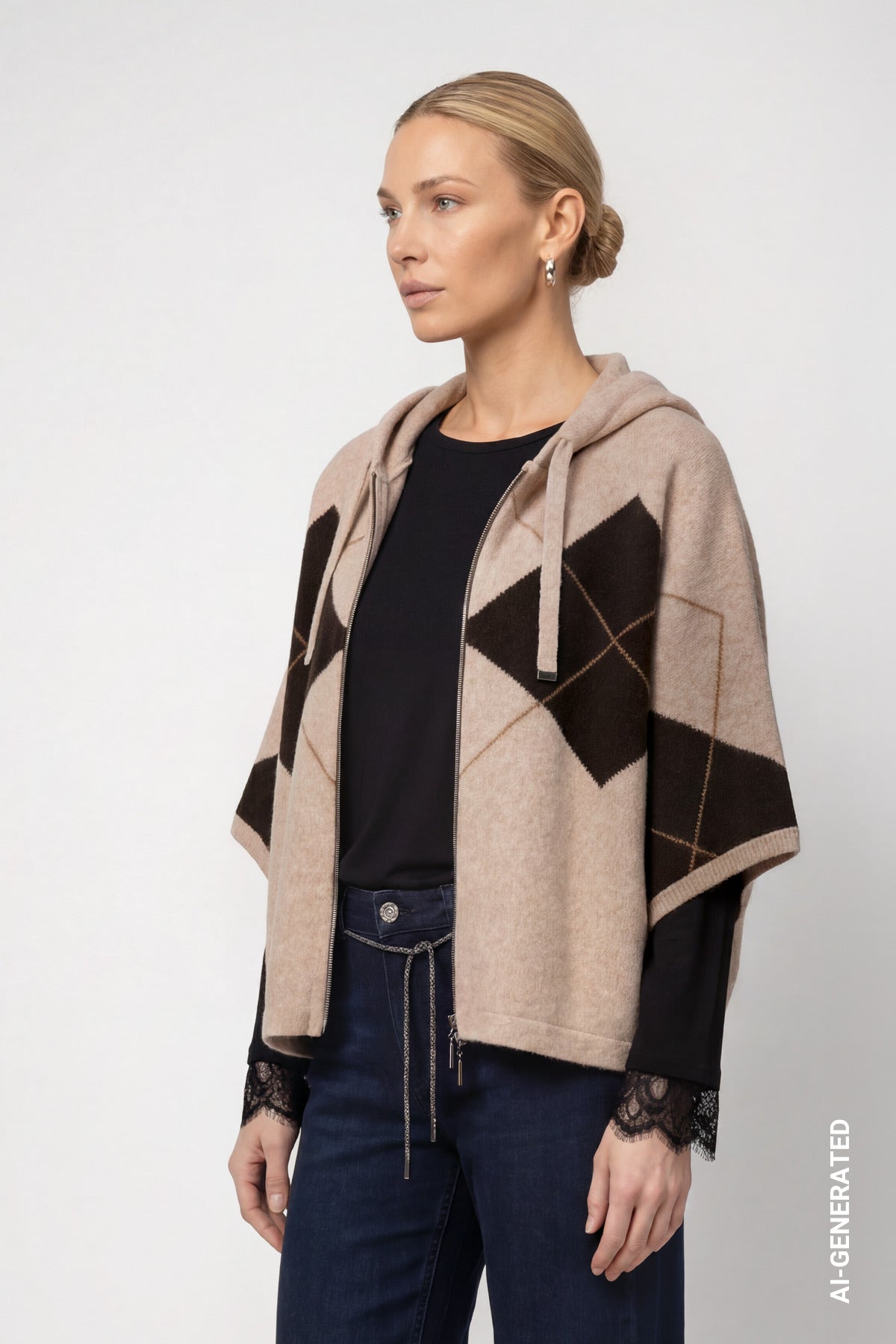 Strickjacke - Karomuster