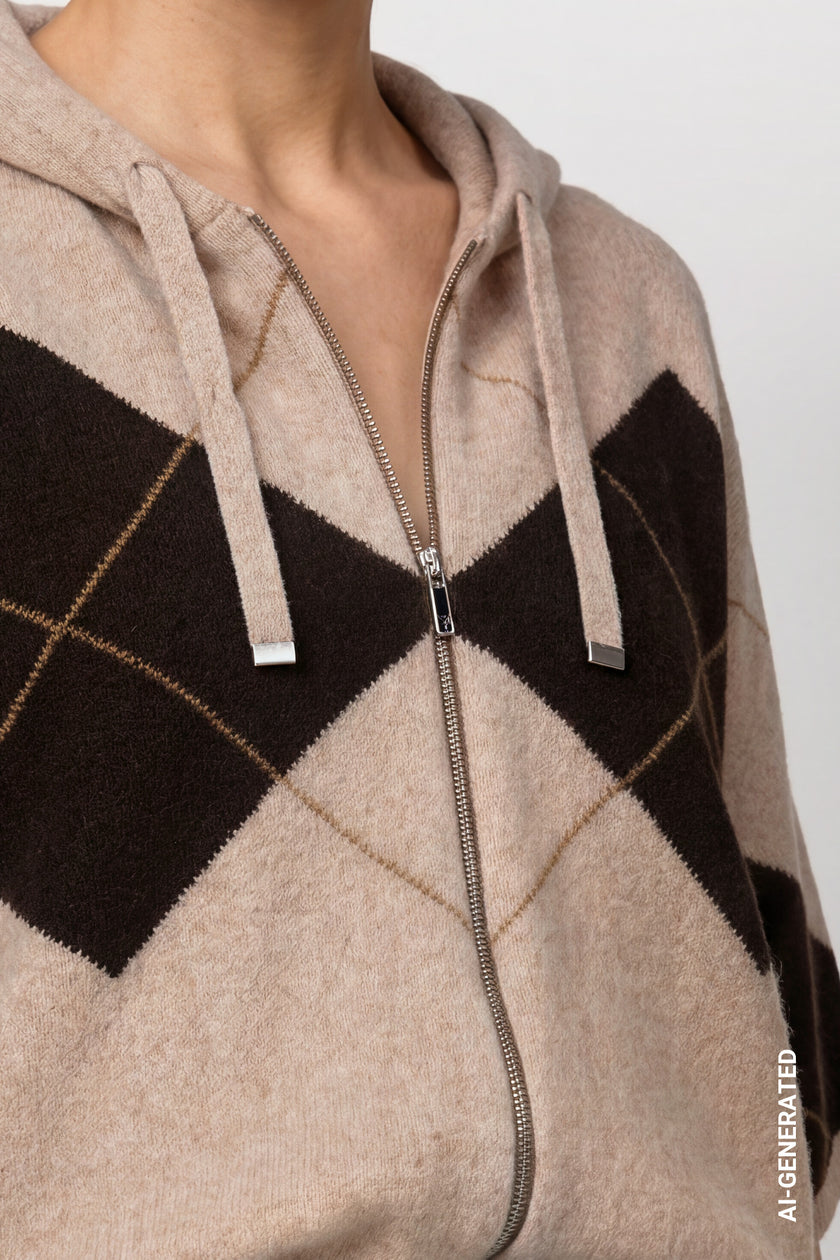 Strickjacke - Karomuster