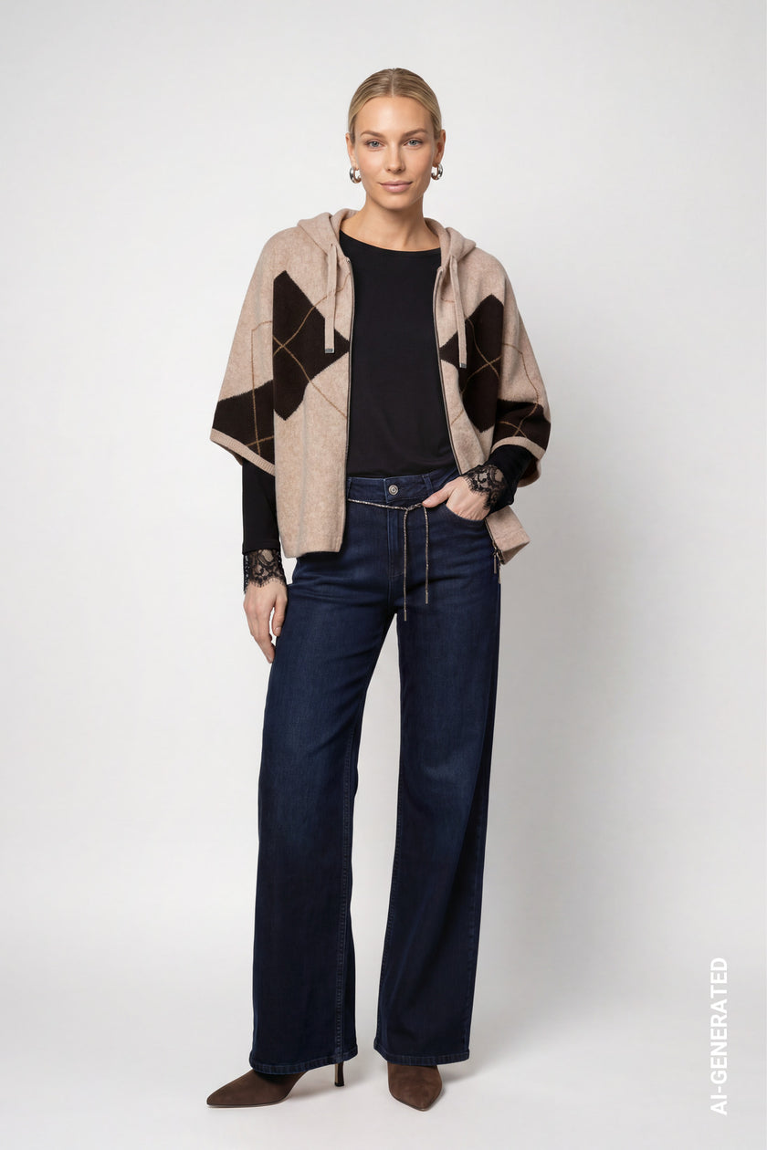 Strickjacke - Karomuster