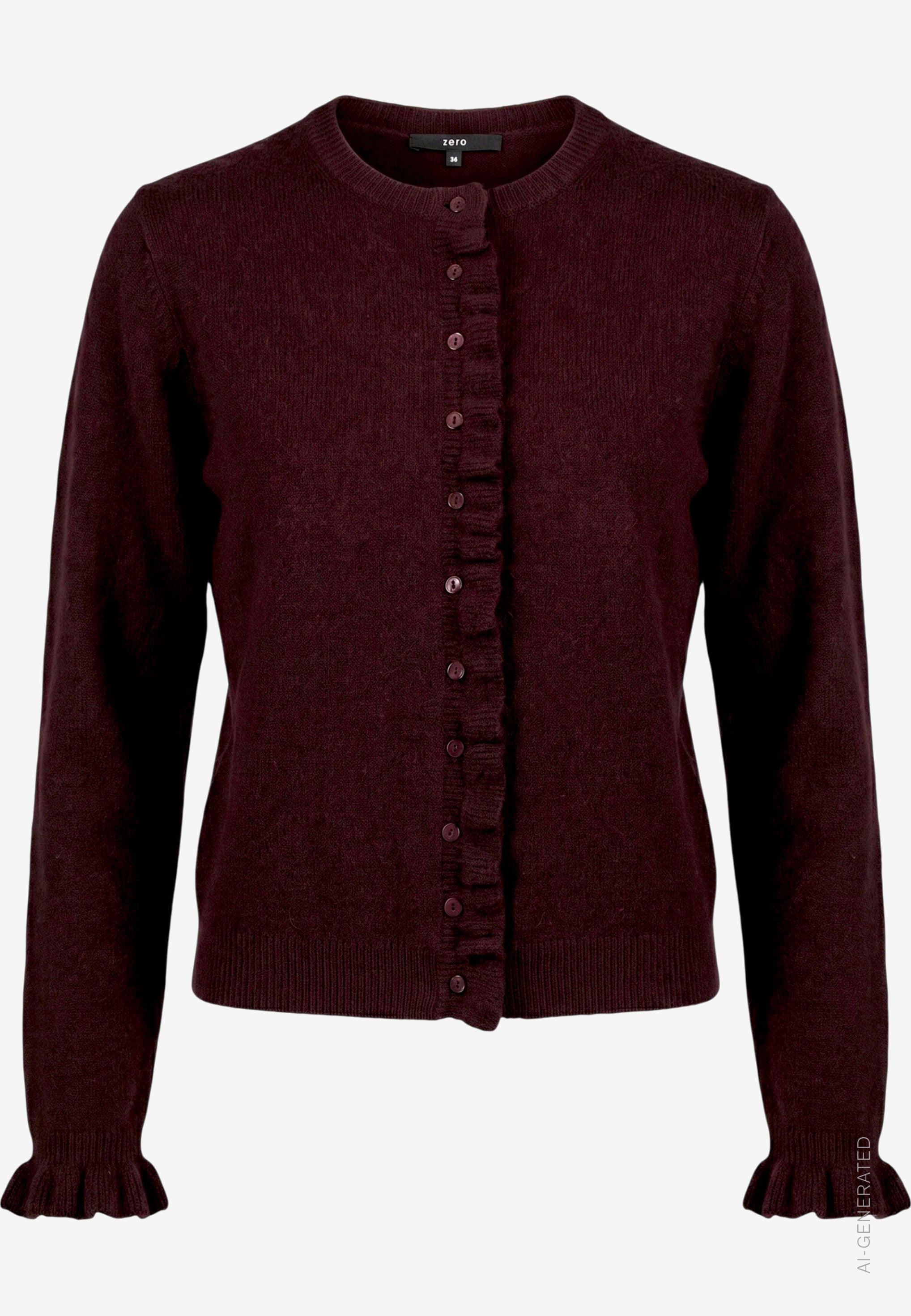 Strickjacke - Rüschenbesatz