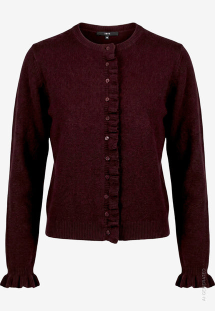Strickjacke - Rüschenbesatz