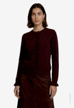 Strickjacke - Rüschenbesatz