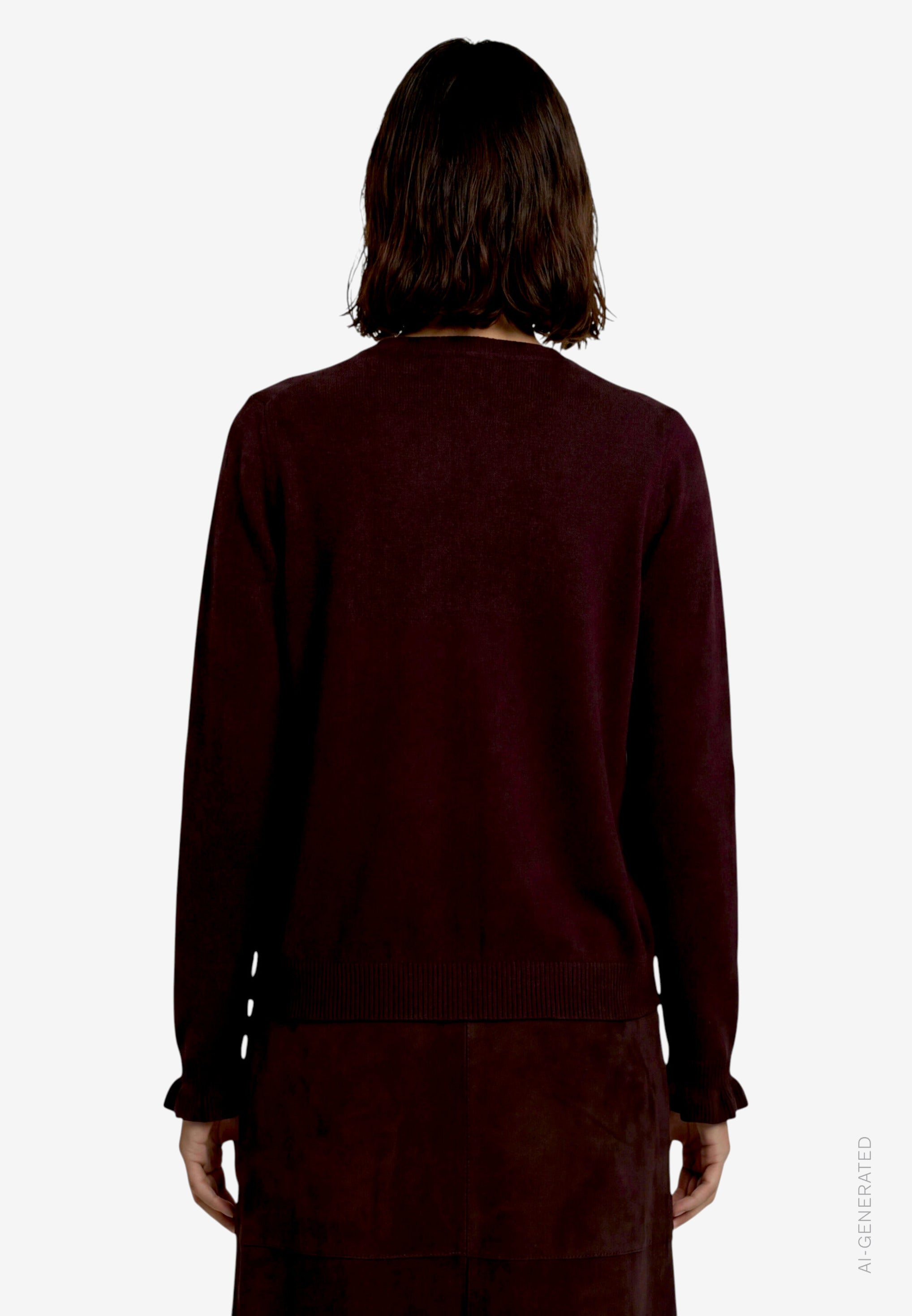 Strickjacke - Rüschenbesatz