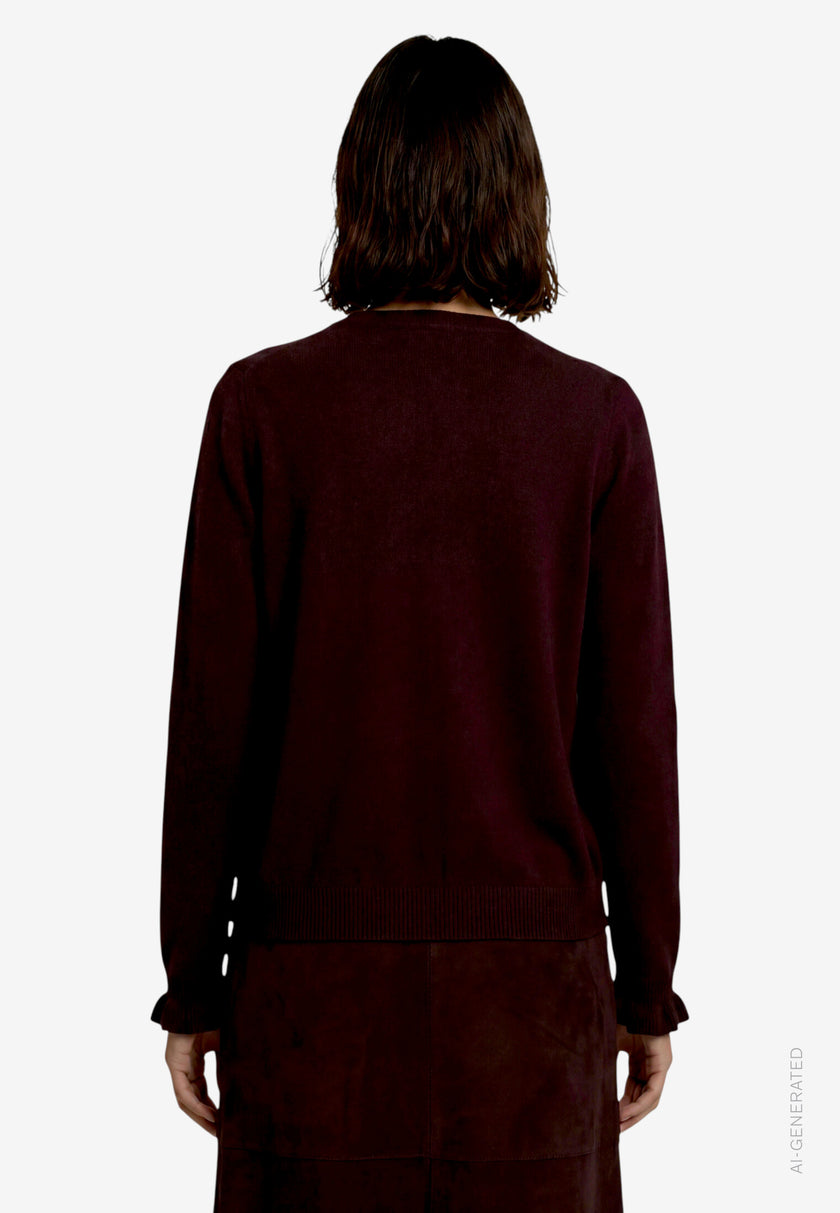 Strickjacke - Rüschenbesatz