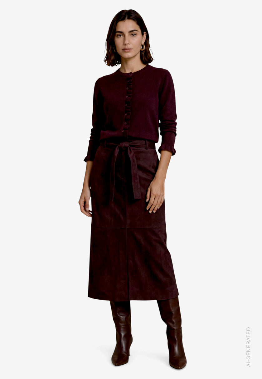 Strickjacke - Rüschenbesatz