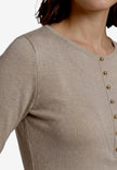 Langarmshirt  - Knopfleiste