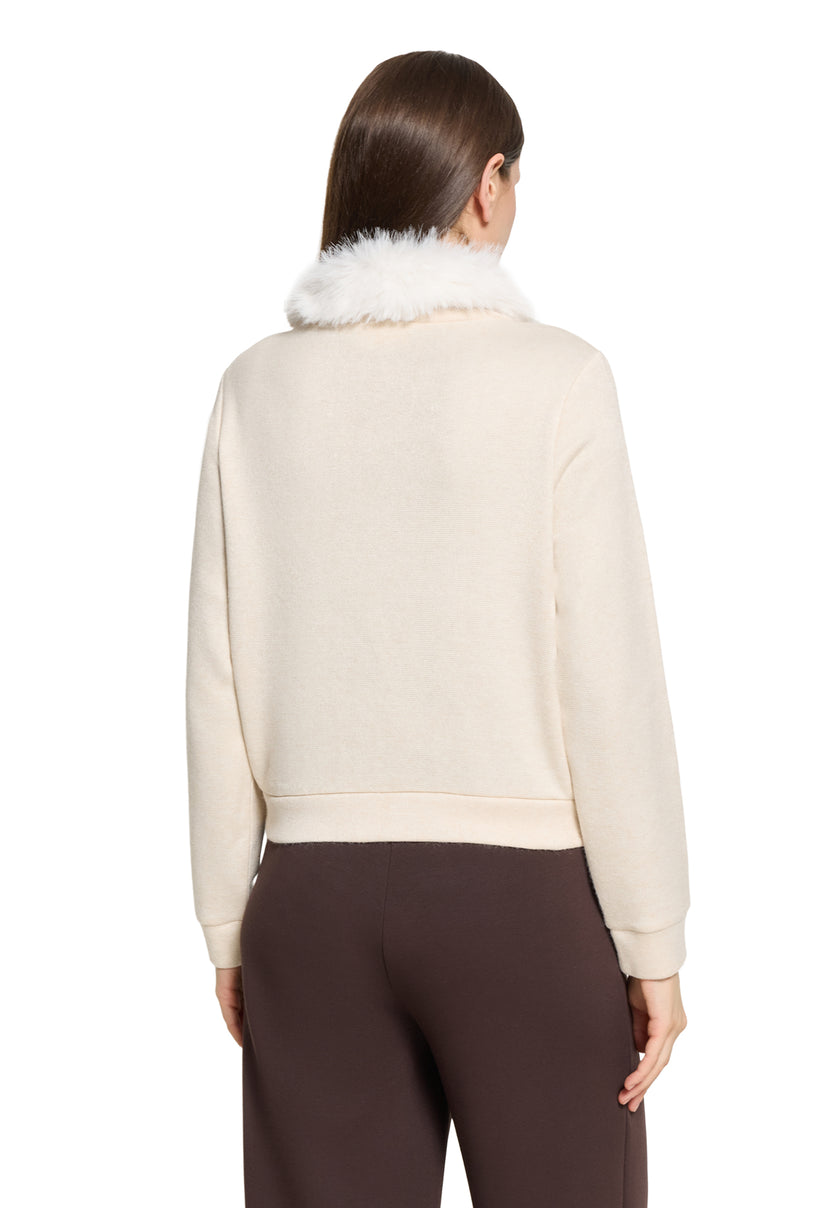 Sweatjacke - Fake Fur Kragen
