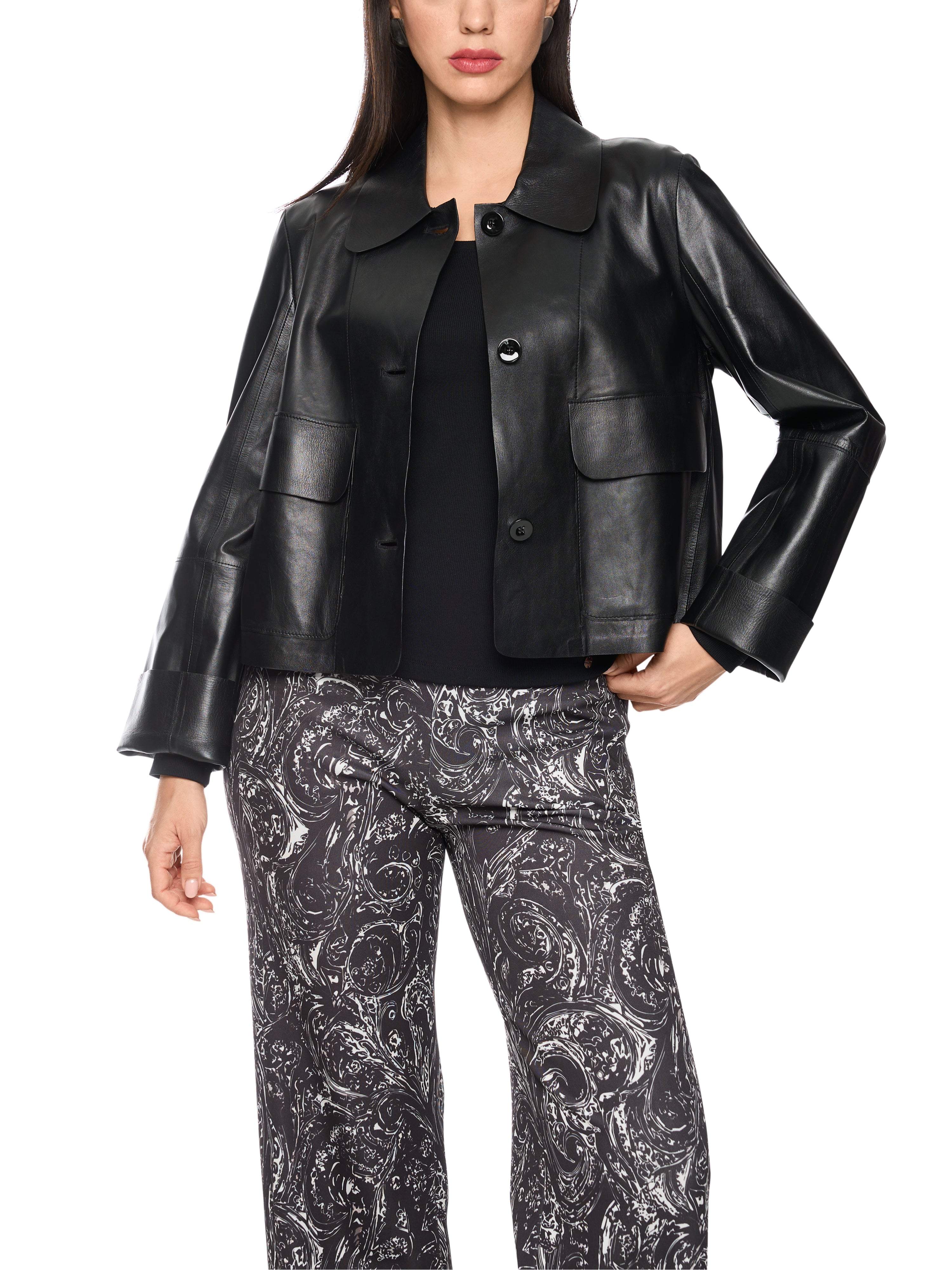 Lederjacke - Cropped
