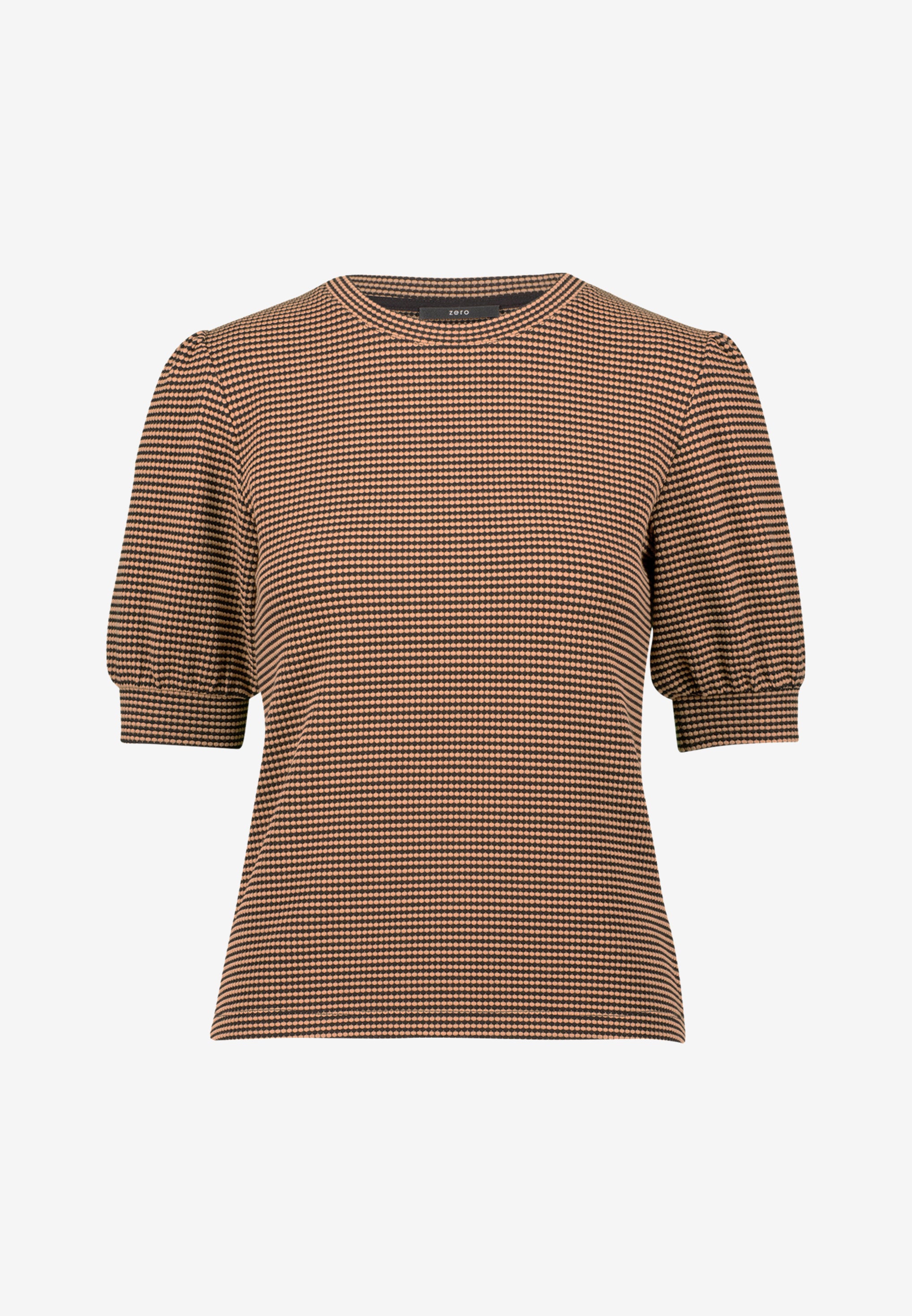 Strukturshirt mit kurzen Puffärmeln