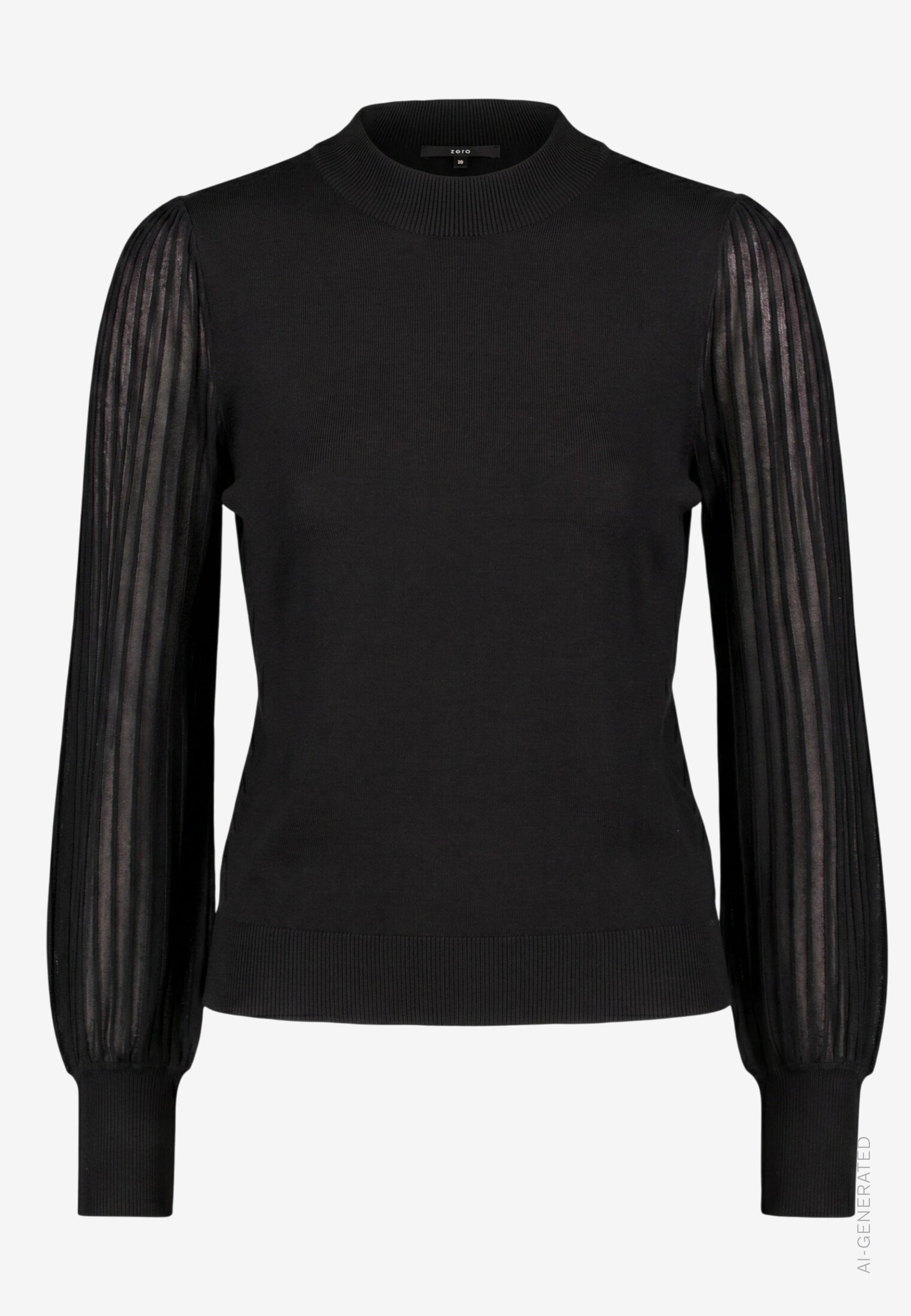Damen Pullover  mit transparenten Ärmeln