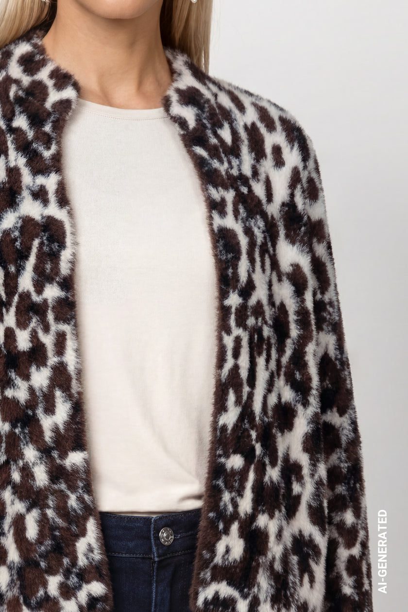 Strickjacke - Animalprint