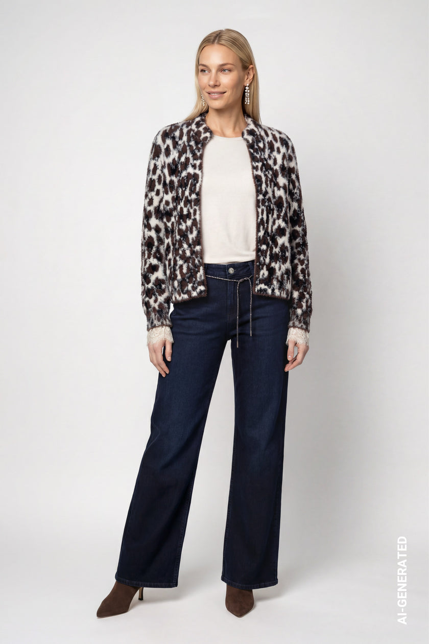 Strickjacke - Animalprint
