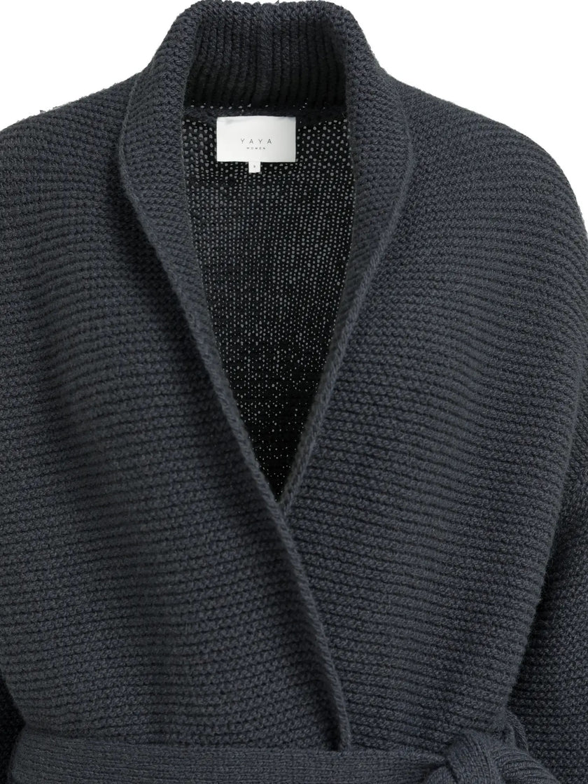 Strickjacke - Bindegürtel