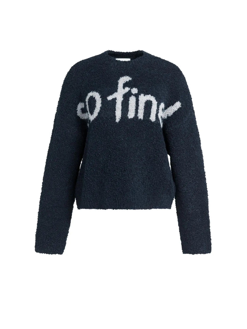 Strickpullover - Schriftzug