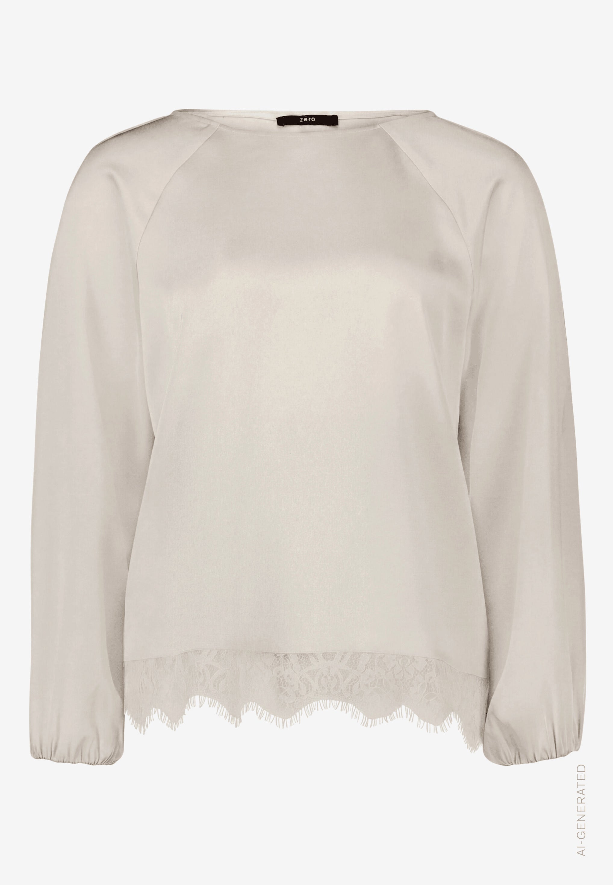 Satin-Bluse - Spitze