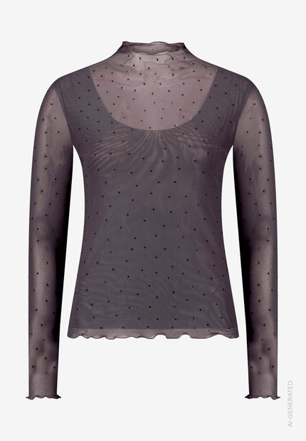 Mesh-Shirt - Glitzersteinen