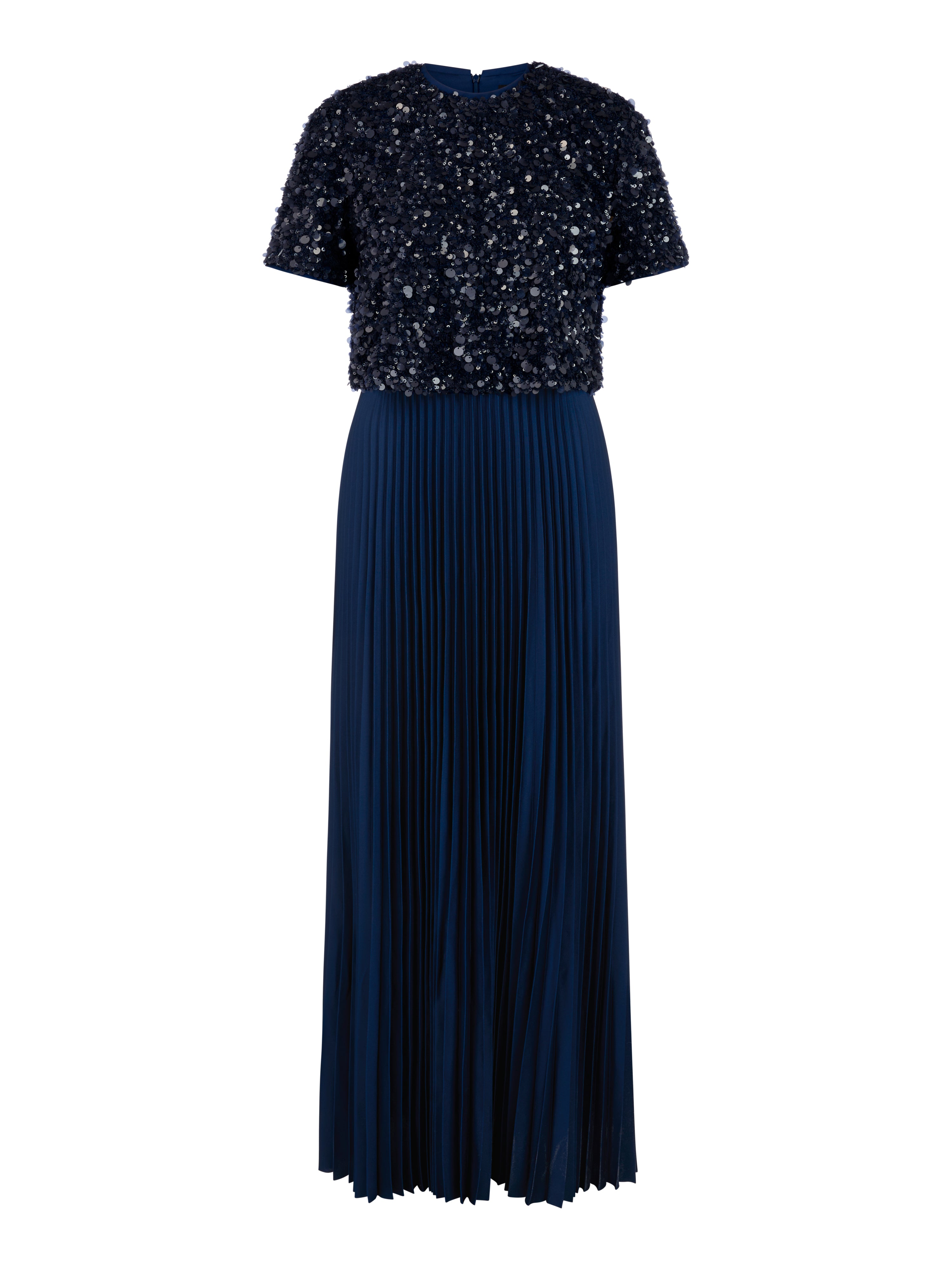 Maxikleid - Pailletten und Plissees
