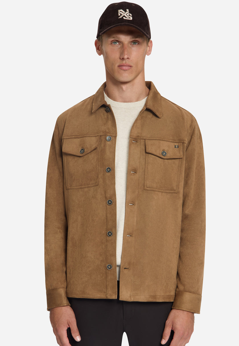Overshirt - Veloursleder Optik