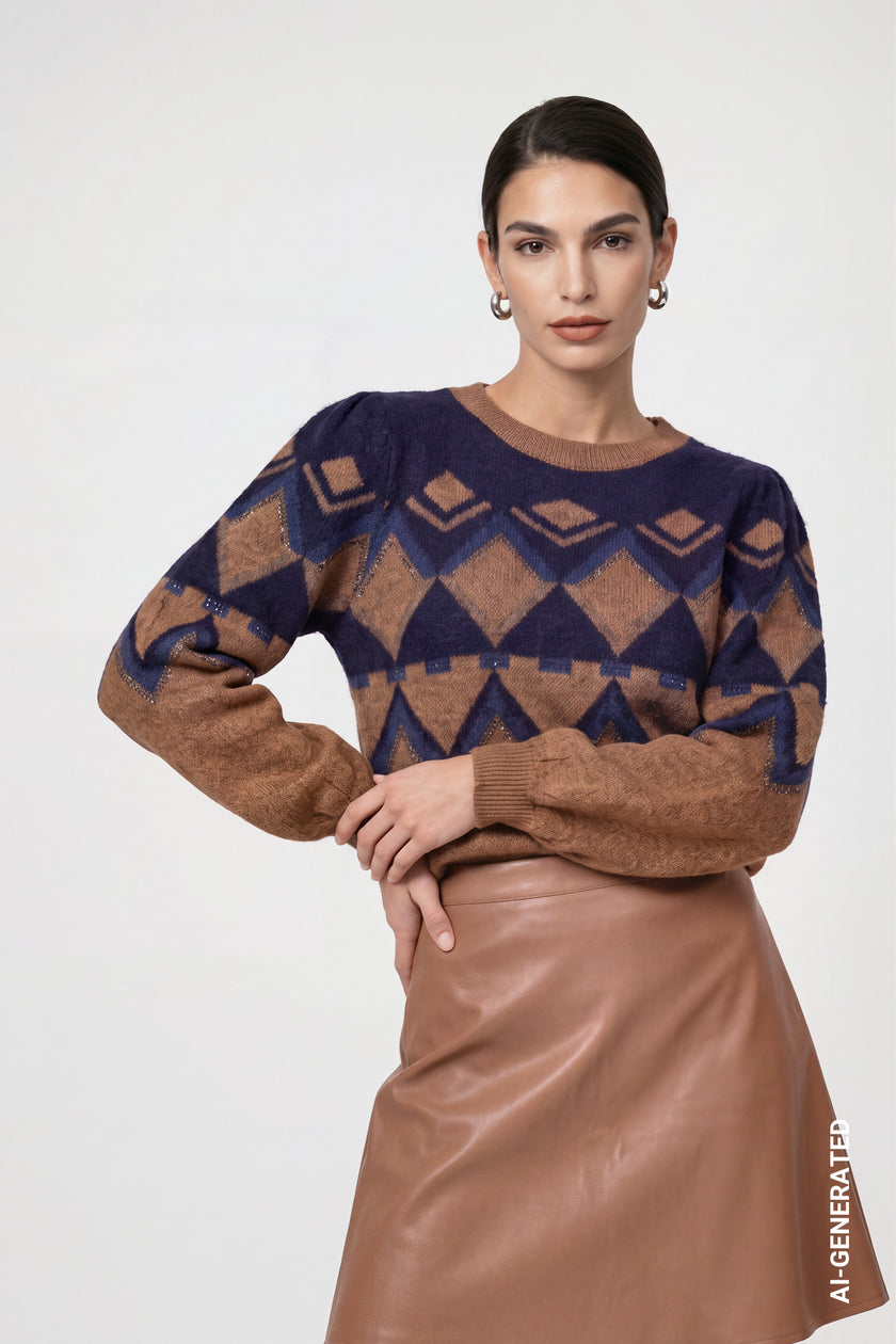 Strickpullover -  Jacquard Muster