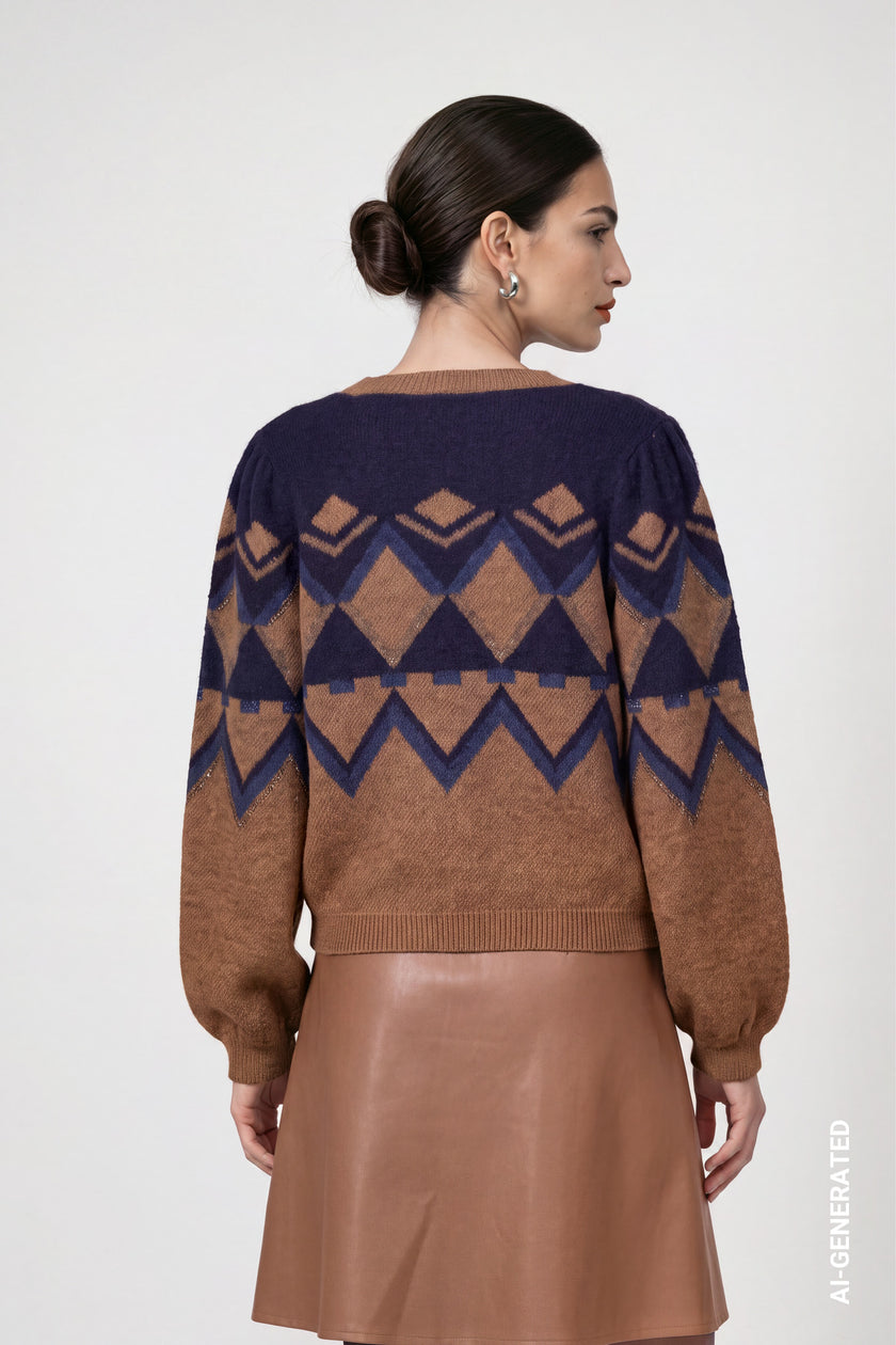Strickpullover -  Jacquard Muster