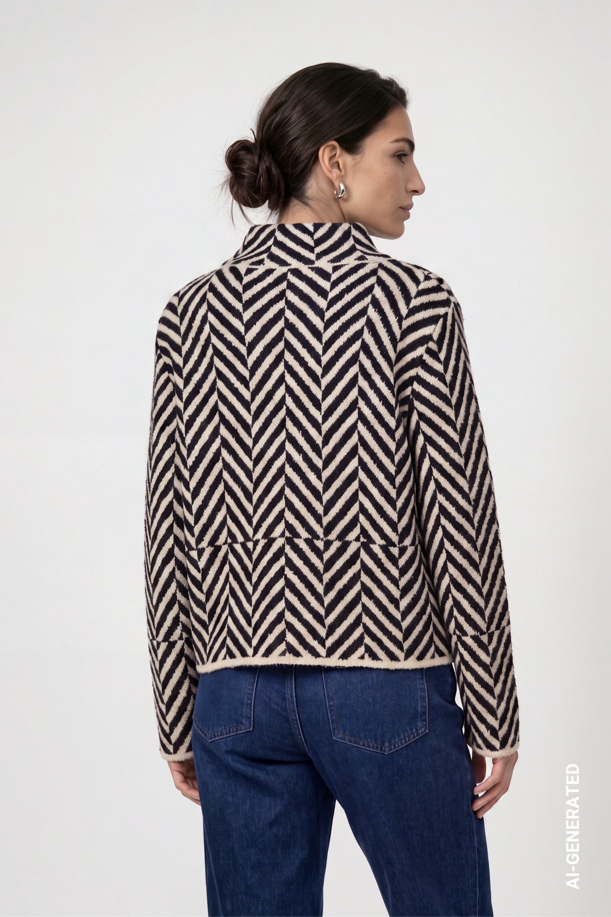 Strickpullover - Fischgratmuster