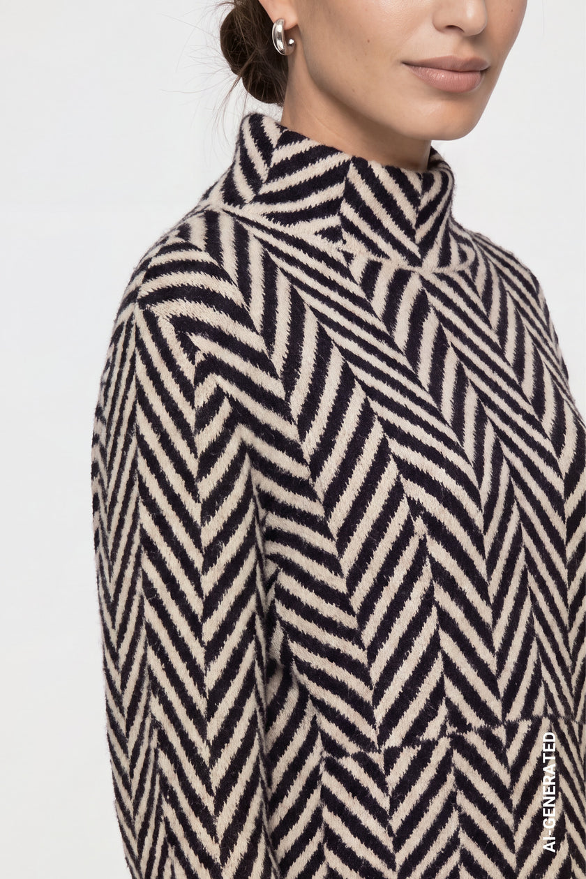 Strickpullover - Fischgratmuster