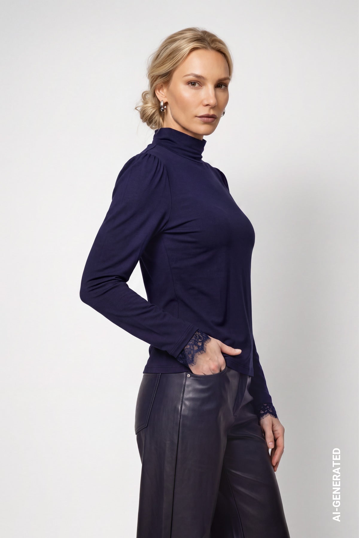 Rollkragenshirt - Spitze