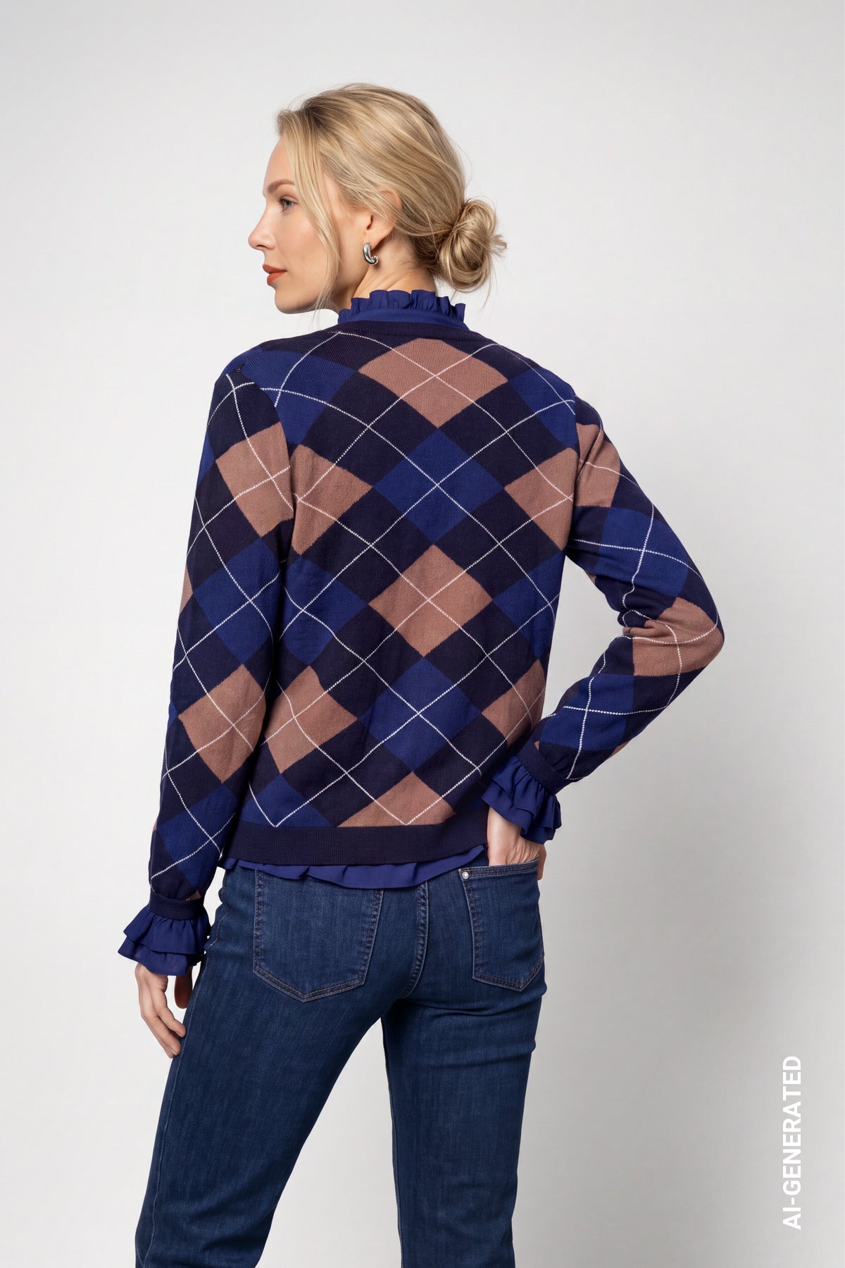 Strickjacke - Rautenmuster