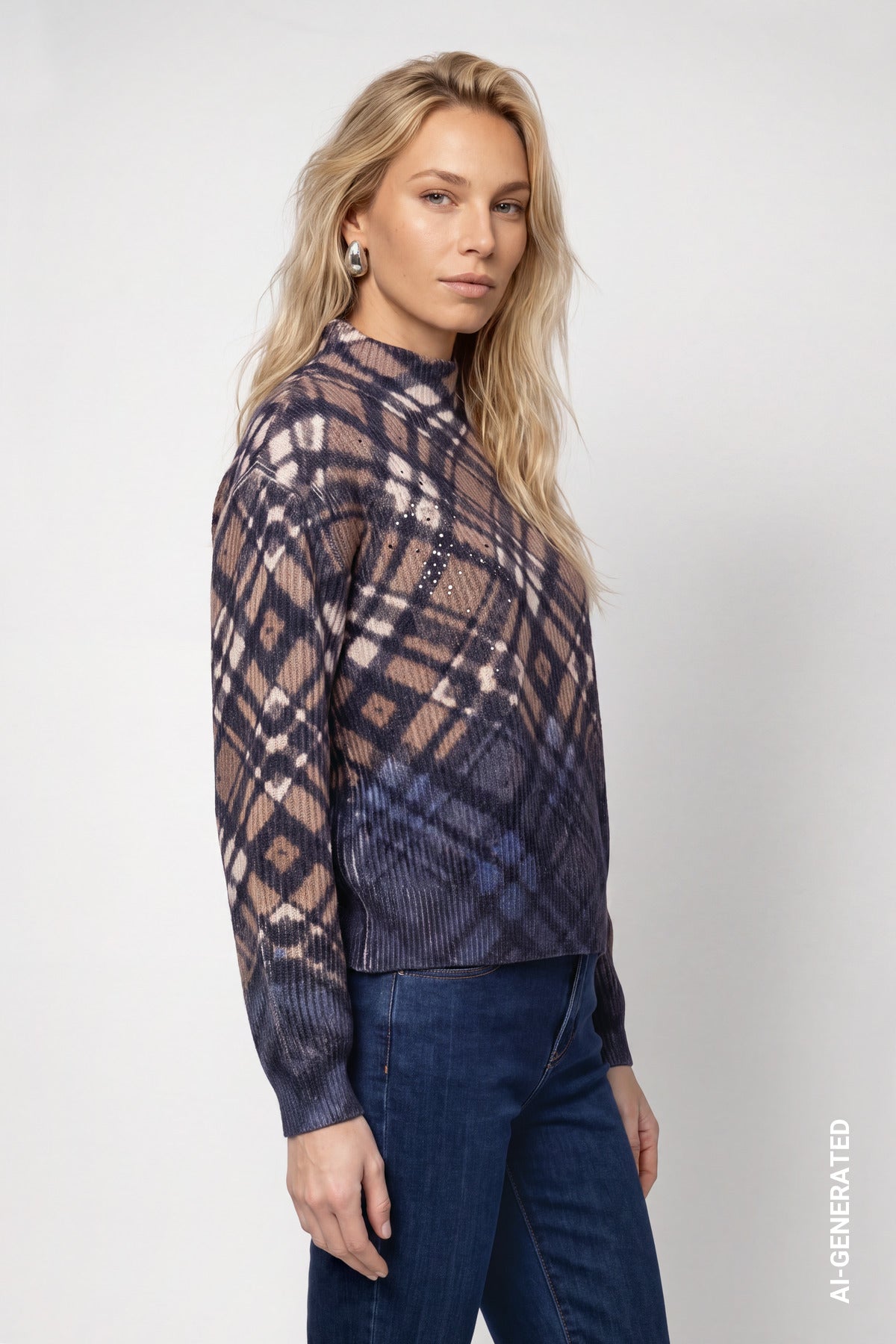 ONLINE EXKLUSIV - Strickpullover - Karo-Muster