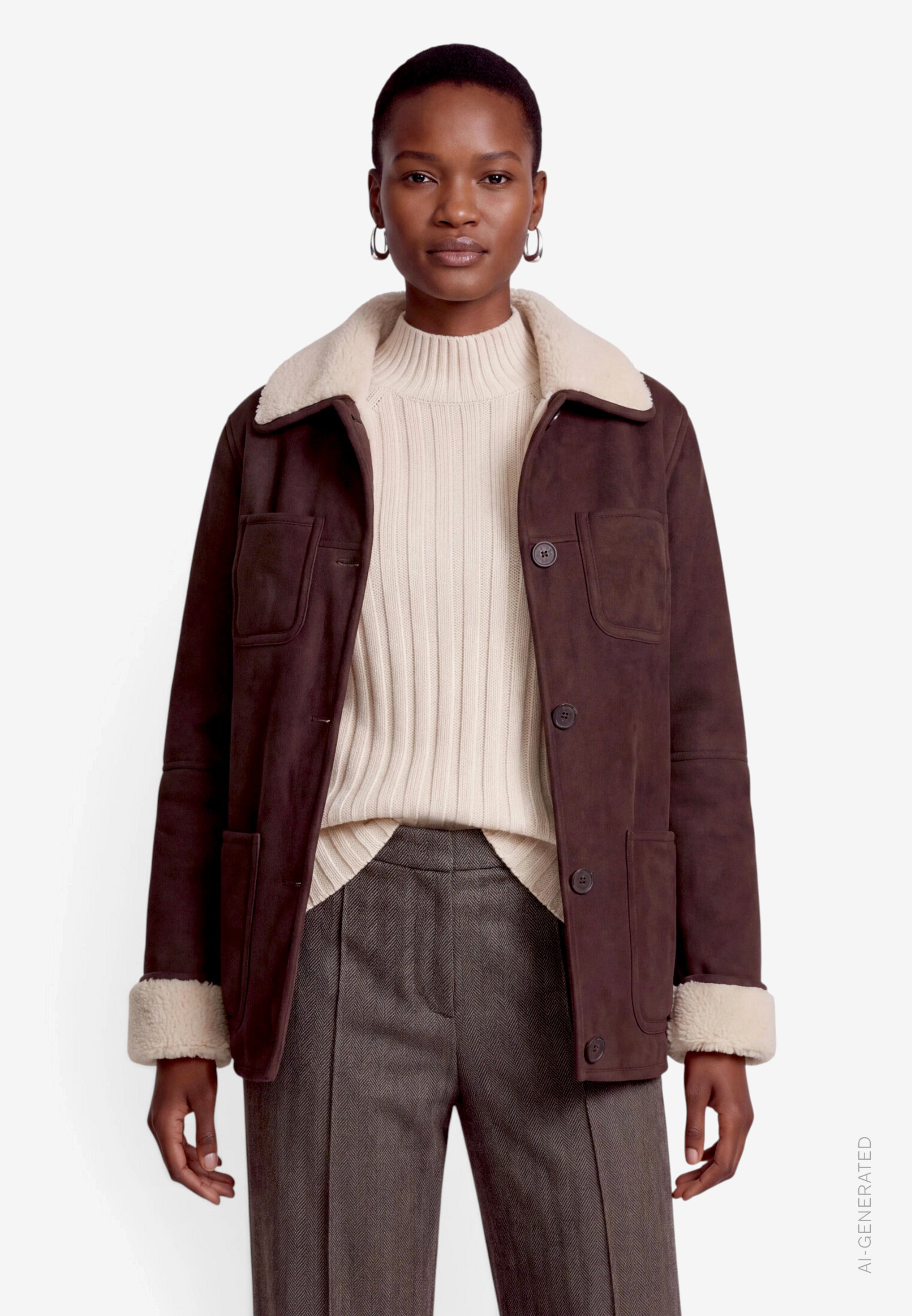 Jacke - Veloursleder-Optik
