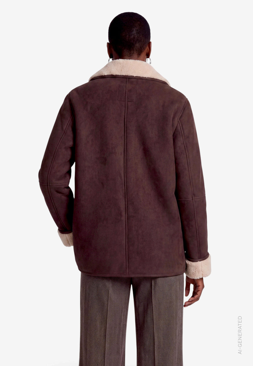 Jacke - Veloursleder-Optik