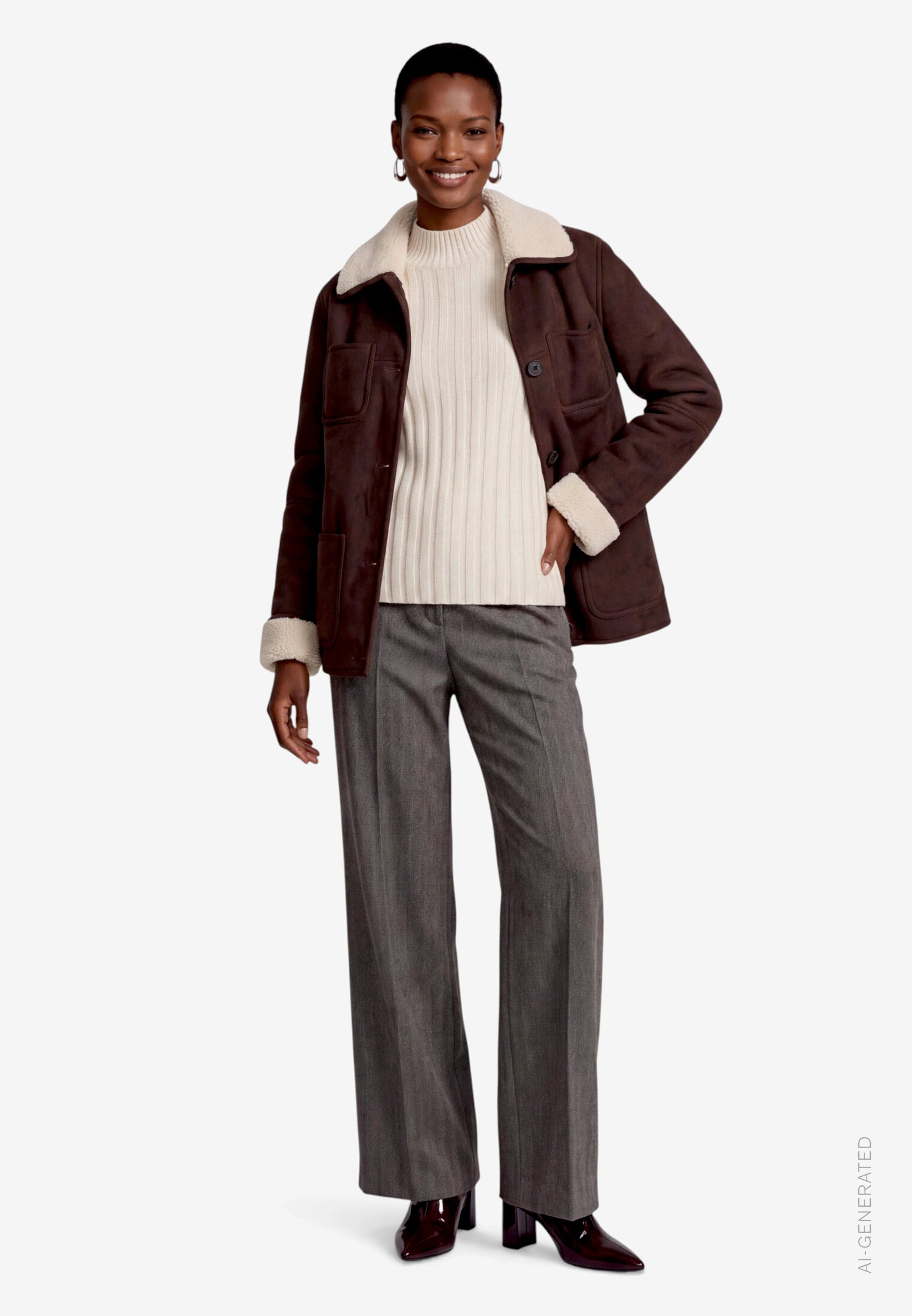 Jacke - Veloursleder-Optik