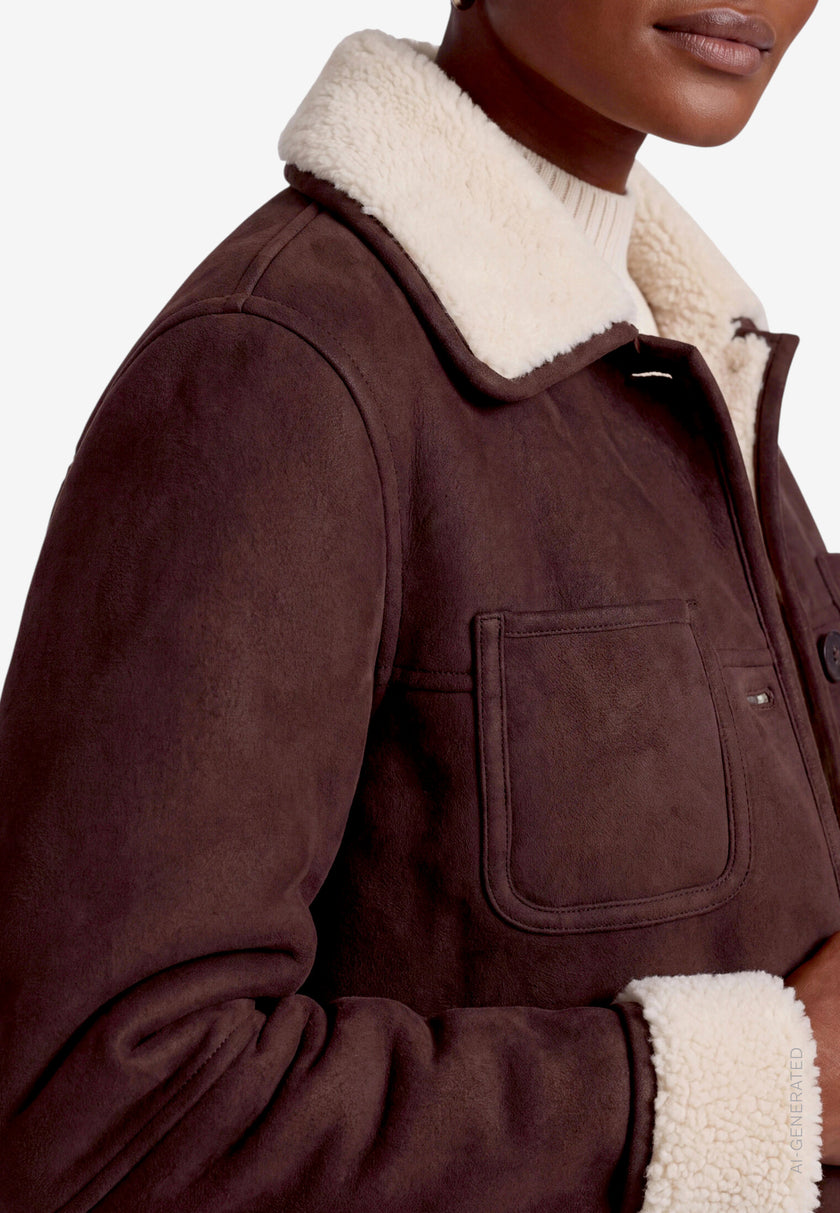 Jacke - Veloursleder-Optik