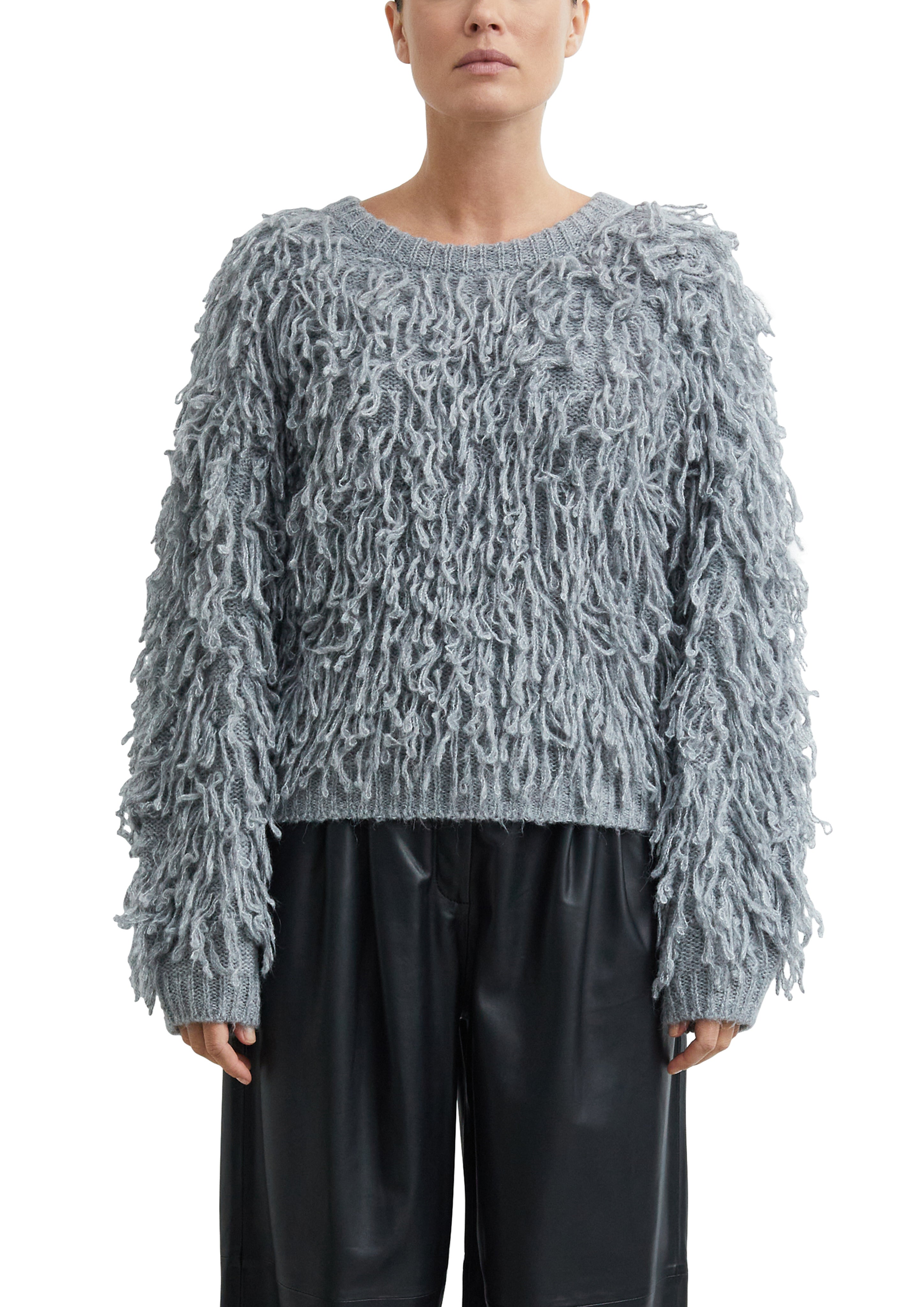 Strickpullover - Fransengarn